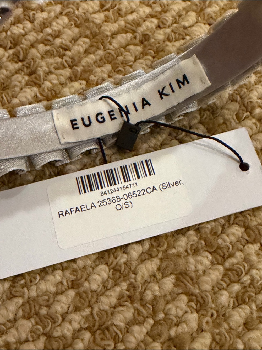 Eugenia Kim Rafaela Headband Metallic Silver NWT - Picture 7 of 7
